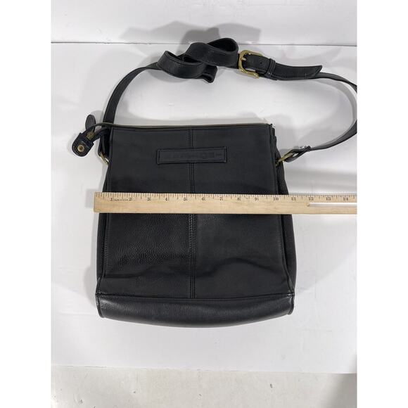 Fossil Black Pebbled Leather Messenger Crossbody Shoulder Womens‎ Bag 75082 Key - Picture 7 of 12